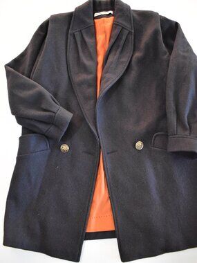 Vintage Donnybrook Women's Wool Coat/Blazer – Size 12 – Navy Blue – Made in USA